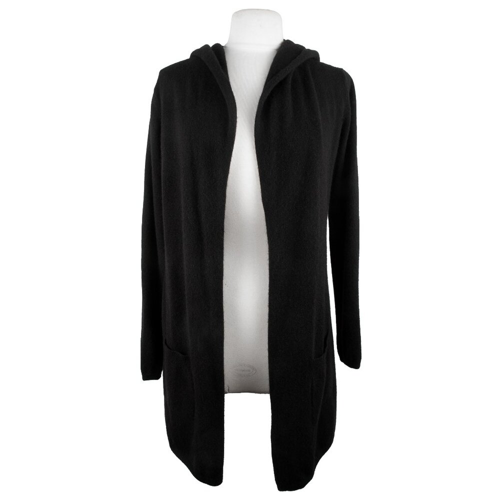 Vintage Pure Amichi 100% Cashmere Black Open Front Cardigan - Size Small